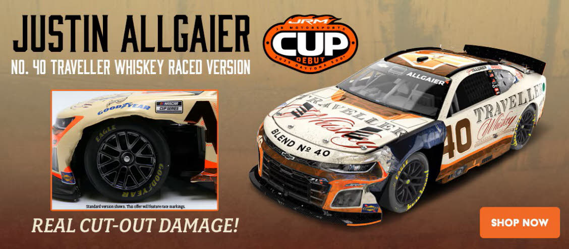 2025 Justin Allgaier #40 Traveller Whiskey - Daytona 500 Raced 1/24 Diecast, by Action Lionel