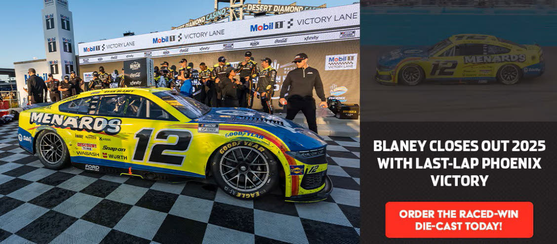 2025 Ryan Blaney #12 Menards / Dutch Boy - Phoenix Win / Raced Diecast, by Action Lionel Racing