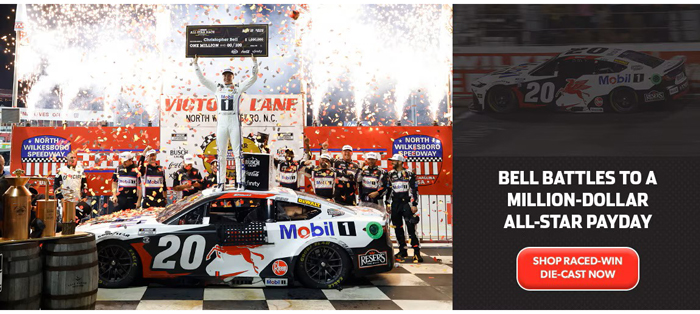 2025 Christopher Bell #20 Mobil 1 - NASCAR All-Star Win / Raced Diecast, by Action Lionel