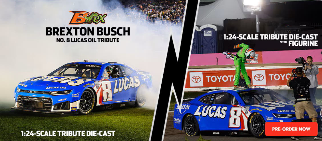 2026 Brexton Busch #8 Lucas Oil / Kyle Busch Tribute Burnout 1/24 Diecast, by Action Lionel Racing