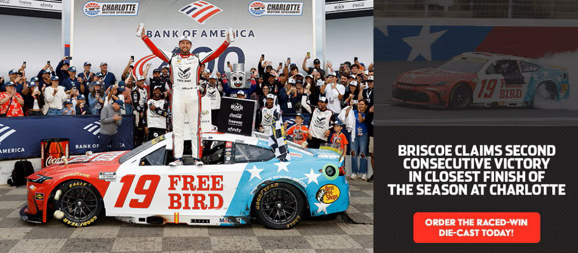 2026 Chase Briscoe #19 Free Bird Patriotic - Charlotte Win / Raced Diecast, by Action Lionel Racing