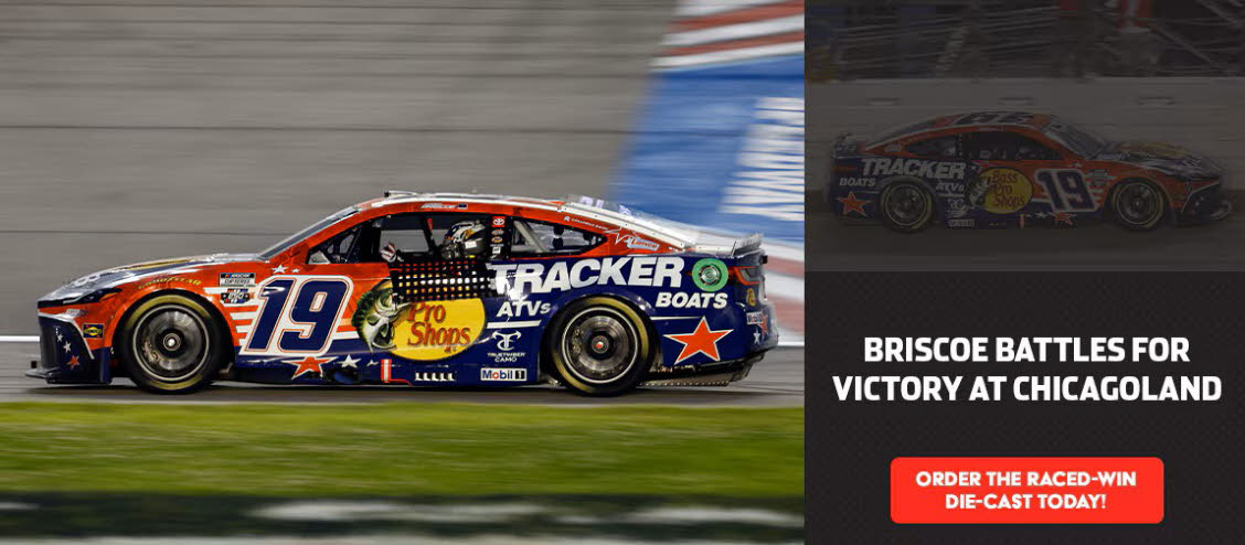 2026 Chase Briscoe #19 Bass Pro Shops Salutes - Chicagoland Win / Raced Diecast, by Action Lionel Racing