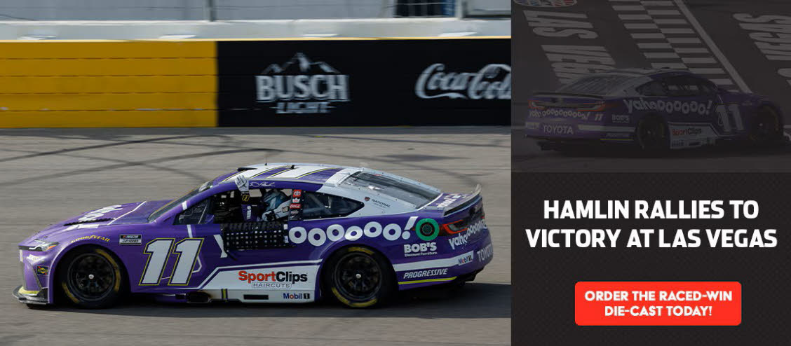 2026 Denny Hamlin #11 Yahoo! - Las Vegas Win / Raced Diecast, by Action Lionel Racing