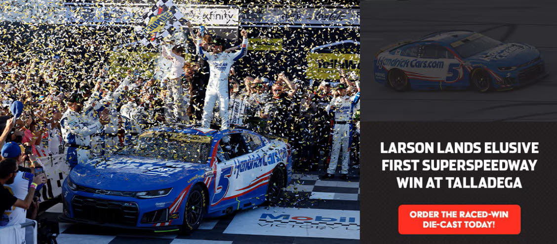 2026 Kyle Larson #5 HendrickCars.com - Talladega Win / Raced Diecast, by Action Lionel Racing