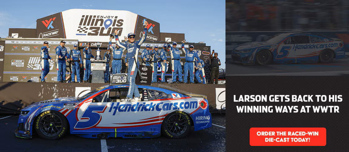 2026 Kyle Larson #5 HendrickCars.com - WWT Gateway Win / Raced Diecast, by Action Lionel Racing