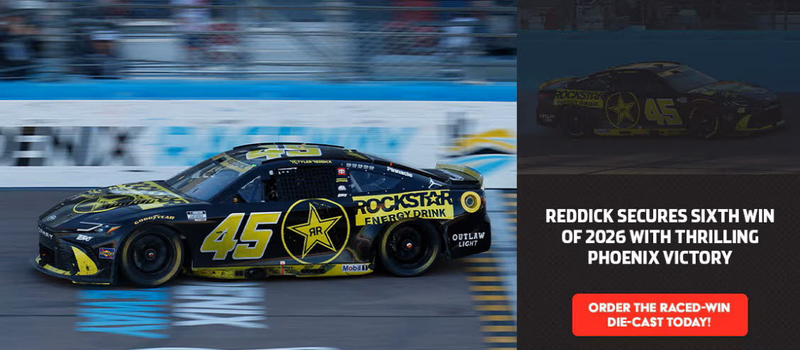 2026 Tyler Reddick #45 Rockstar Energy - Phoenix Win / Raced Diecast, by Action Lionel Racing