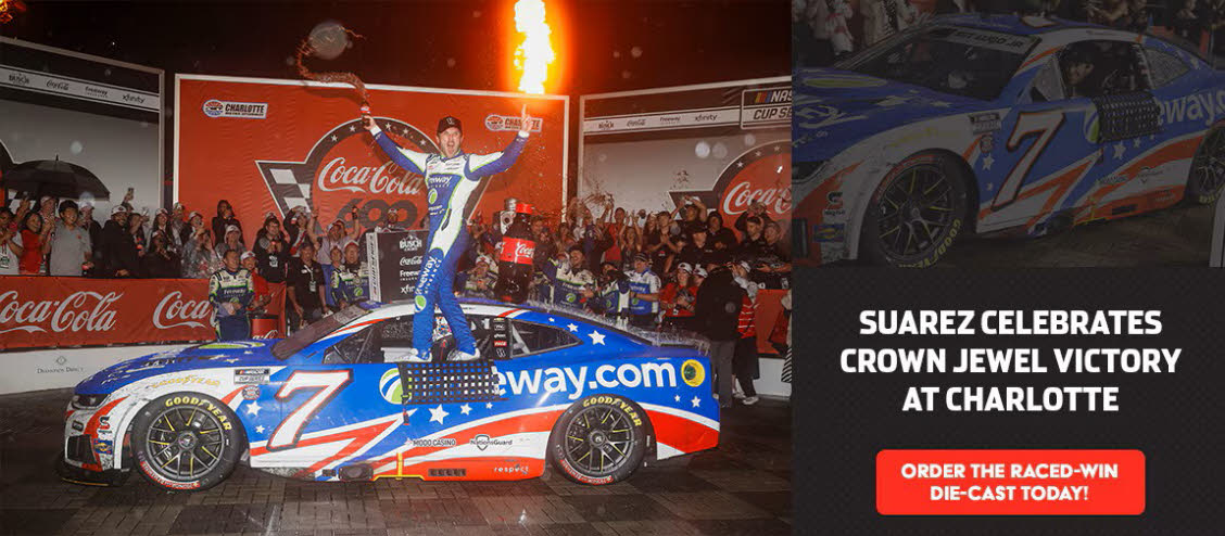 2026 Daniel Suarez #7 Freeway Insurance Patriotic - Coke 600 Win / Raced Diecast, by Action Lionel Racing