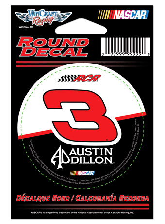 #3 Austin Dillon / Red - NASCAR Round Decal