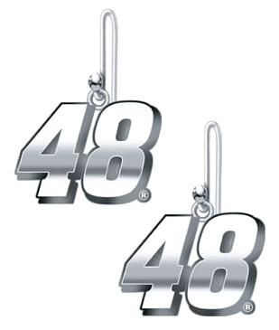 #48 Jimmie Johnson / Silver - Wire Earrings