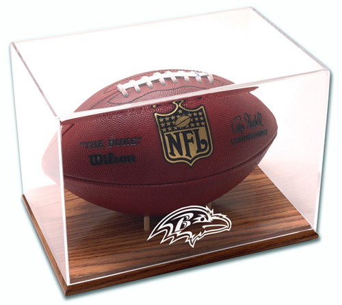 Baltimore Ravens - Oak Base NFL Football Display Case