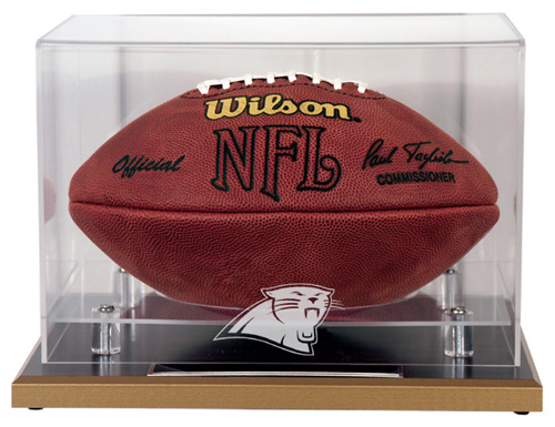 Carolina Panthers - Oak Base NFL Football Display Case