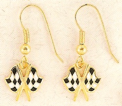 Checkered Flag - Wire Earrings