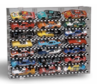 21 Car 1/24 Checkered Tilt Shelf Display Case