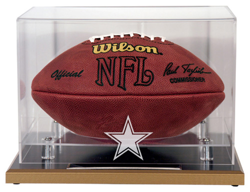 Dallas Cowboys - Oak Base NFL Football Display Case