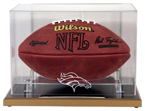 Denver Broncos - Oak Base NFL Football Display Case