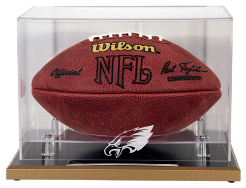 Philadelphia Eagles - Oak Base NFL Football Display Case