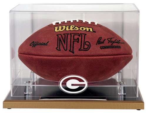 Green Bay Packers - Oak Base NFL Football Display Case