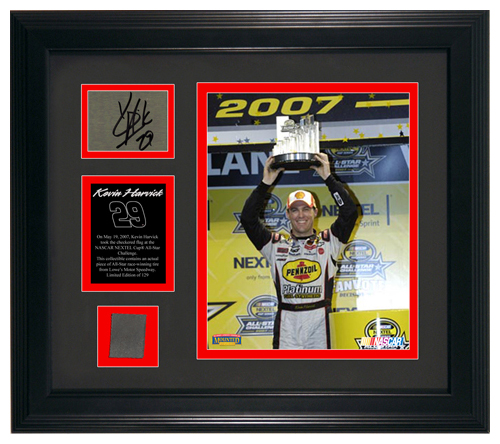 Kevin Harvick '07 All-Star Win / Framed Autograph w/Tire
