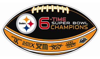 Pittsburgh Steelers 12" NFL 6-Time Super Bowl Champions Vinyl Magnet