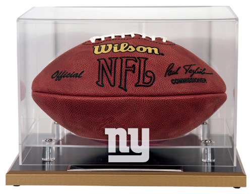 New York Giants - Oak Base NFL Football Display Case