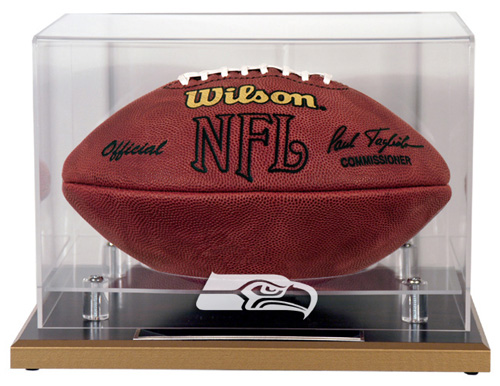 Seattle Seahawks - Oak Base NFL Football Display Case