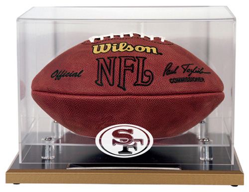 San Francisco 49ers - Oak Base NFL Football Display Case