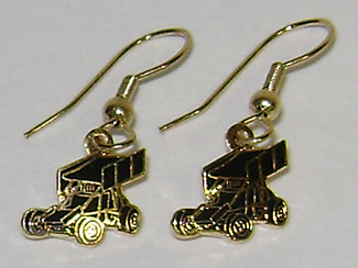 Sprint Car / Black - Wire Earrings