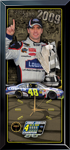 Jimmie Johnson '09 NASCAR Sprint Champ / 4 In a Row - Jebco Clock