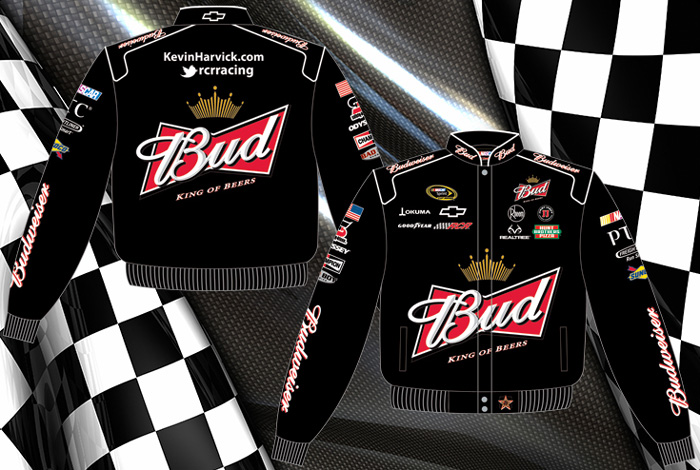 #29 Kevin Harvick '12 Budweiser - Black NASCAR Uniform Jacket