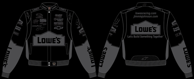 #48 Jimmie Johnson '10 Lowe's - Black / Black NASCAR Uniform Jacket