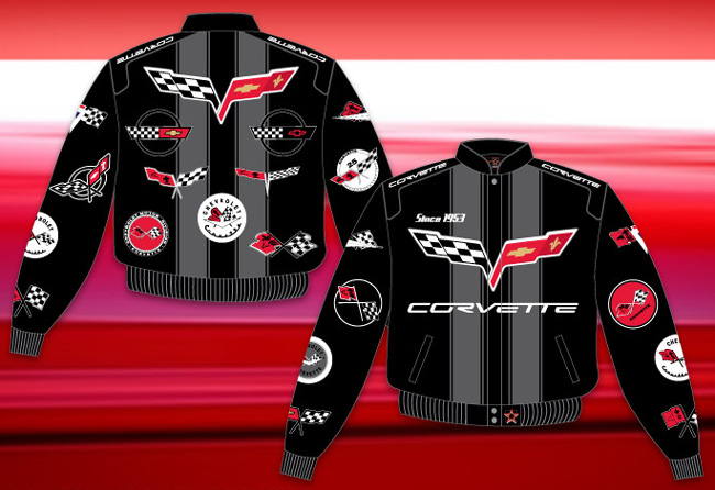 Corvette - Black and Grey Adult Twill Jacket