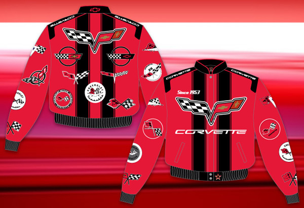 Corvette - Red and Black Adult Twill Jacket