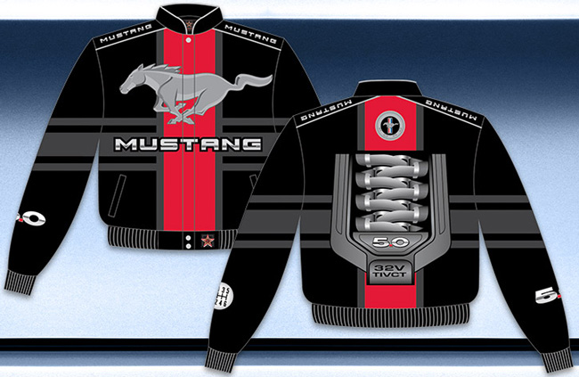 Ford Mustang / 5.0 Engine - Black Adult Twill Jacket