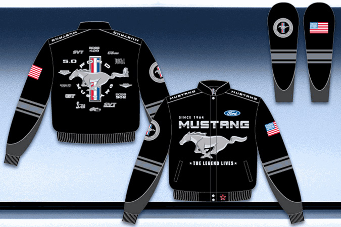 Ford mustang collage ladies twill jacket #9
