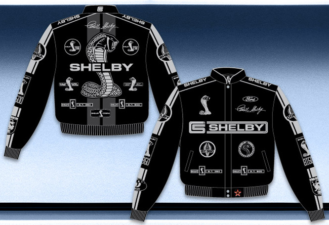 Shelby Cobra / Collage - Black Adult Twill Jacket