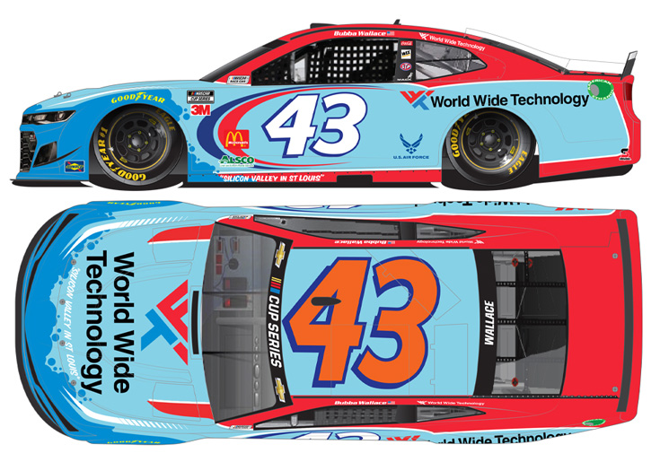 BUBBA WALLACE #43 2018 AUTOGRAPHED WORLD WIDE TECHNOLOGY 1/24 IN STOCK FREE SHIP 