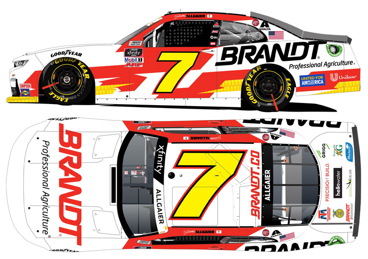 2021 1/24 #7 Justin Allgaier “ Brandt “ AUTOGRAPHED Camaro 1 of 256 SD SHIPPING 