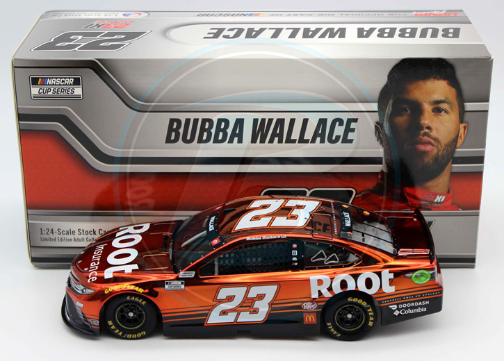 BUBBA WALLACE #43 2018 AUTOGRAPHED COSMOPOLITAN OF LAS VEGAS COLOR CHROME 1/24 