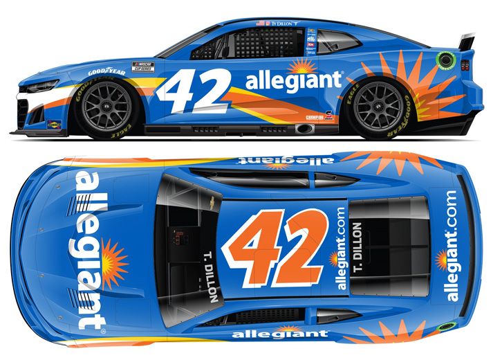 2022 Ty Dillon #42 Allegiant NASCAR 1/24 Diecast