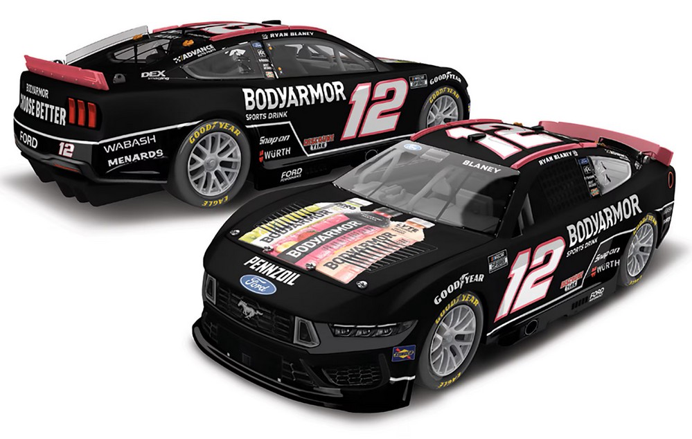 2025 Ryan Blaney #12 BODYARMOR Black 1/24 Diecast