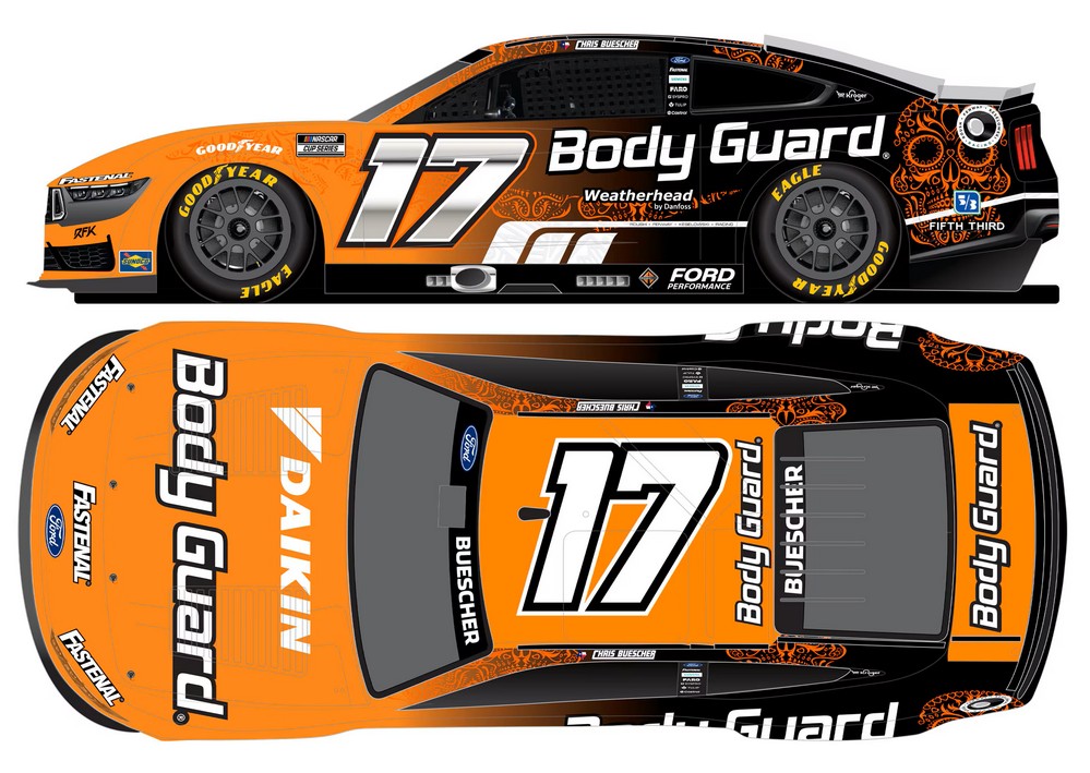 2025 Chris Buescher #17 Body Guard Mexico 1/24 Diecast