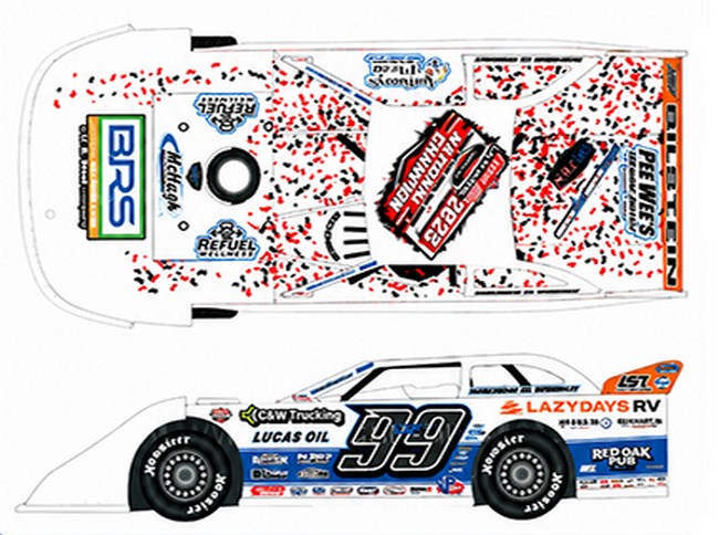 2025 Devin Moran #99 Lucas Oil 2025 Champion - Dirt Late Model 1/64 Diecast