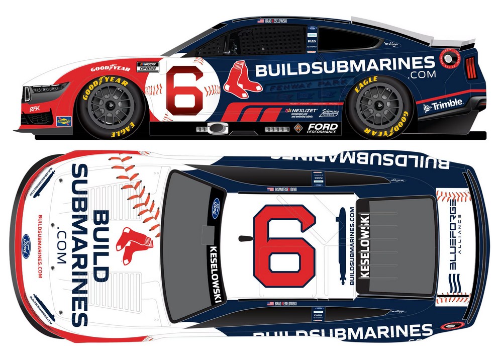 2025 Brad Keselowski #6 BuildSubmarines.com / Boston Red Sox 1/24 Diecast