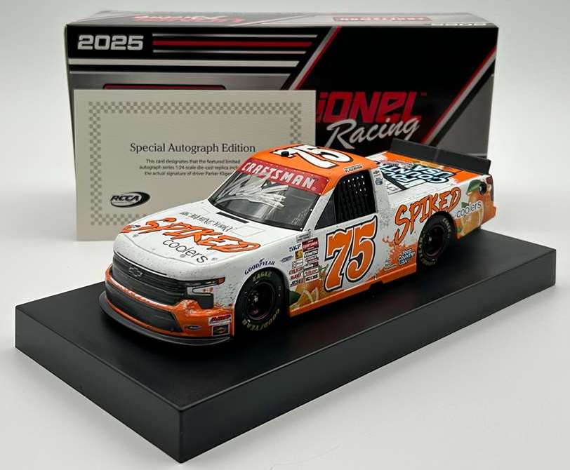 2025 Parker Kligerman #75 Spiked Coolers - Daytona / Raced Truck 1/24 Diecast - Autographed