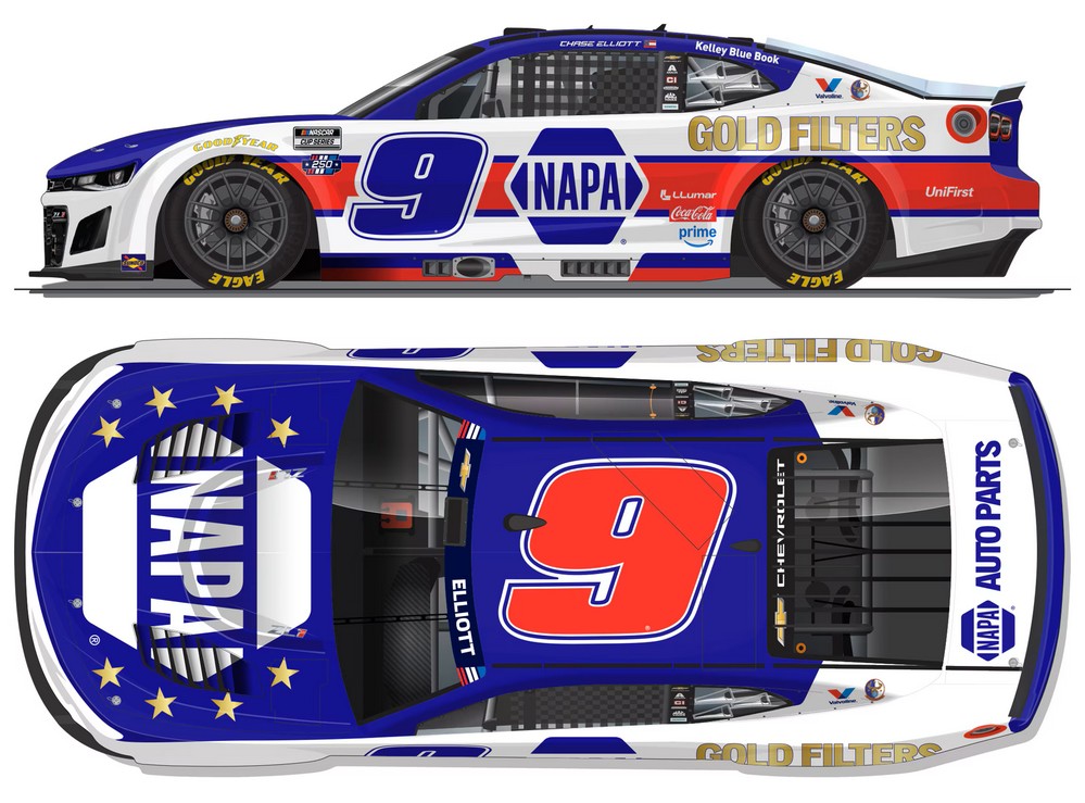 2026 Chase Elliott #9 NAPA Gold Filters Patriotic 1/24 Diecast