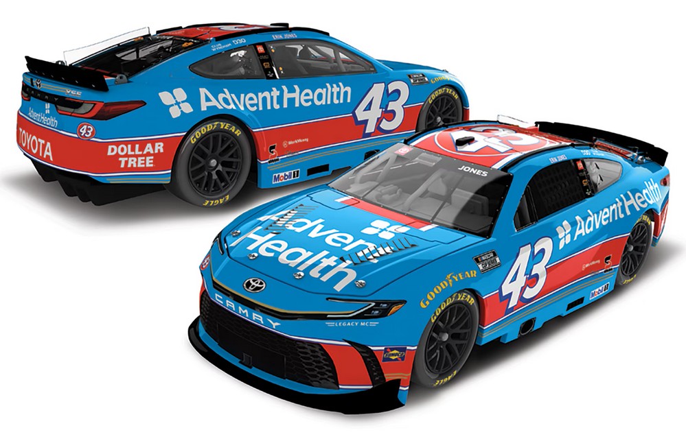 2026 Erik Jones #43 AdventHealth - Darlington Throwback 1/24 Diecast