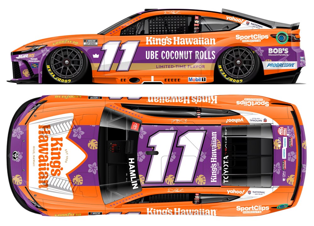 2026 Denny Hamlin #11 King's Hawaiian Ube Coconut Rolls 1/24 Diecast