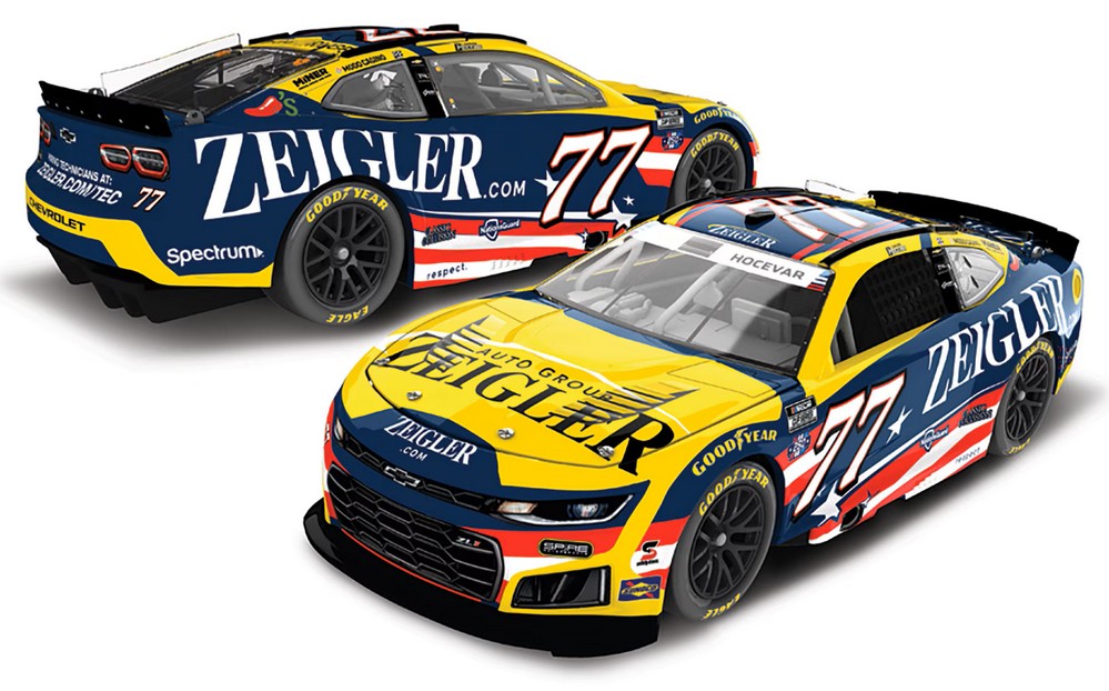 2026 Carson Hocevar #77 Zeigler Patriotic 1/24 Diecast