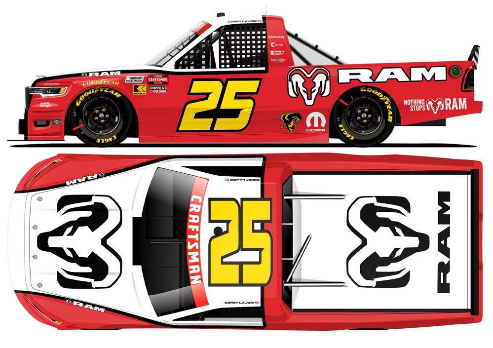 2026 Corey LaJoie #25 RAM Darlington Throwback Truck 1/24 Diecast