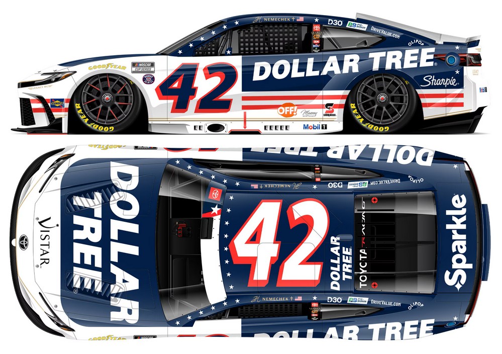 2026 John Hunter Nemechek #42 Dollar Tree Patriotic 1/24 Diecast